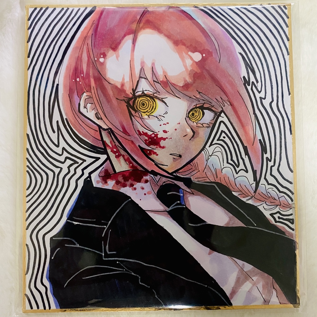 マキマ　手描き色紙