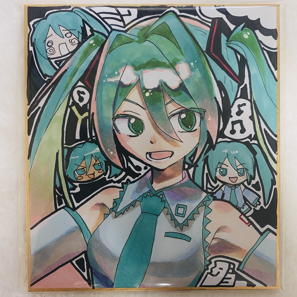 初音ミク　手描き色紙