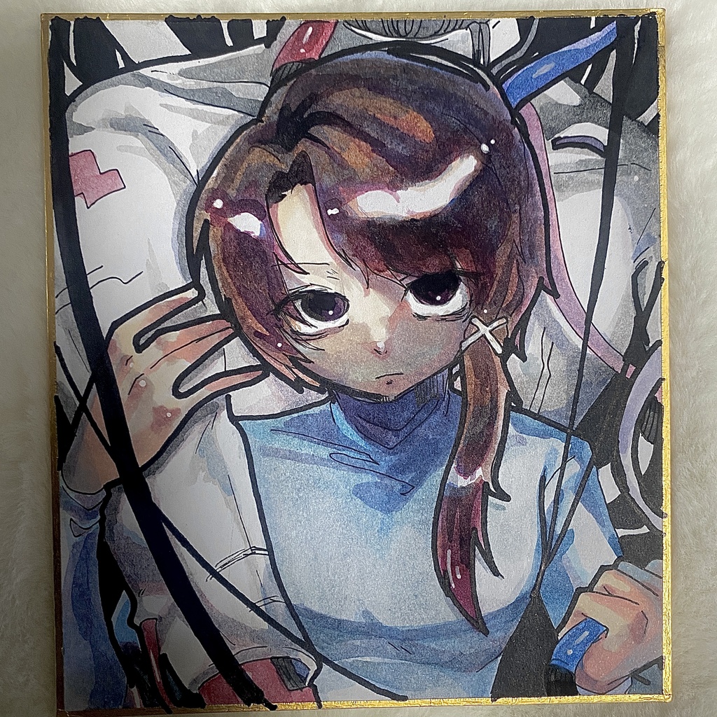 岩倉玲音　手描き色紙　原画