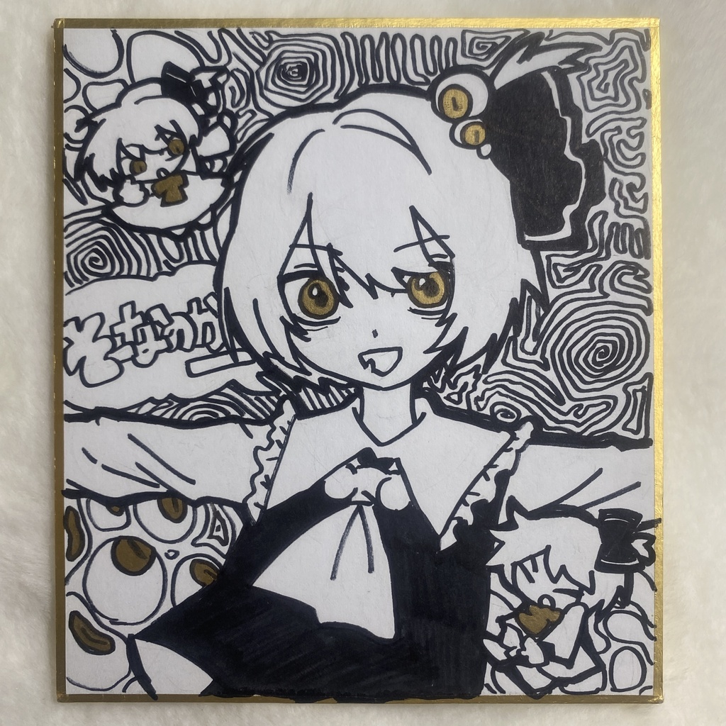 ルーミア　手描き色紙　原画