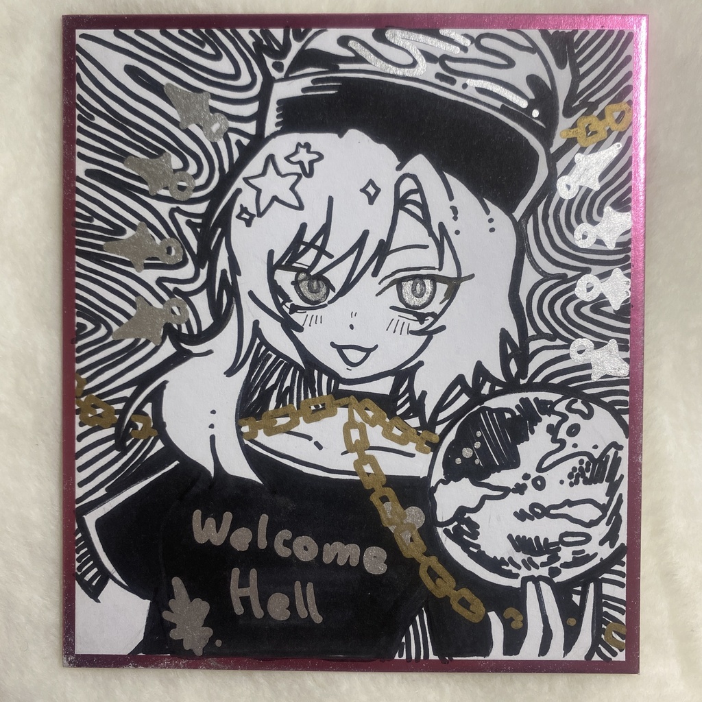 へカーティア・ラピスラズリ　手描き色紙　原画