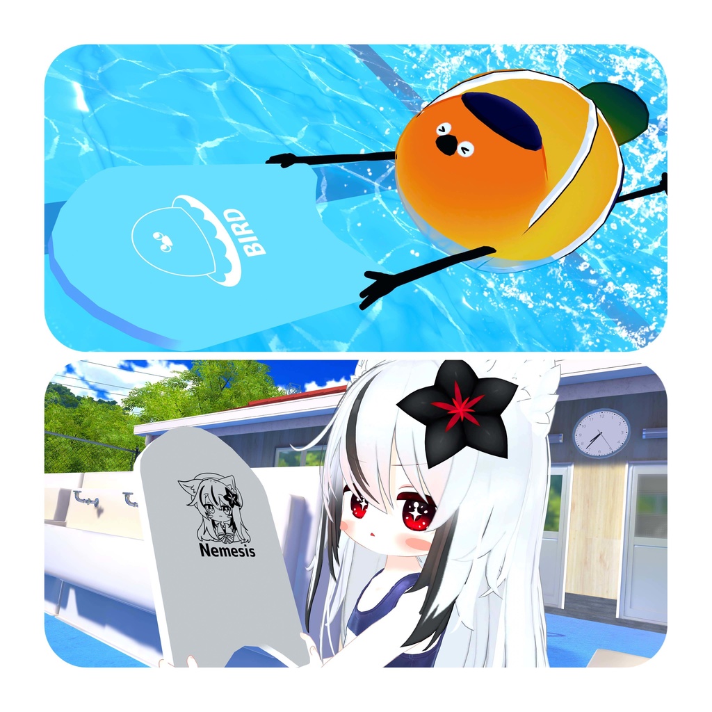 しんぷるビート板【4アバターのイラスト付】