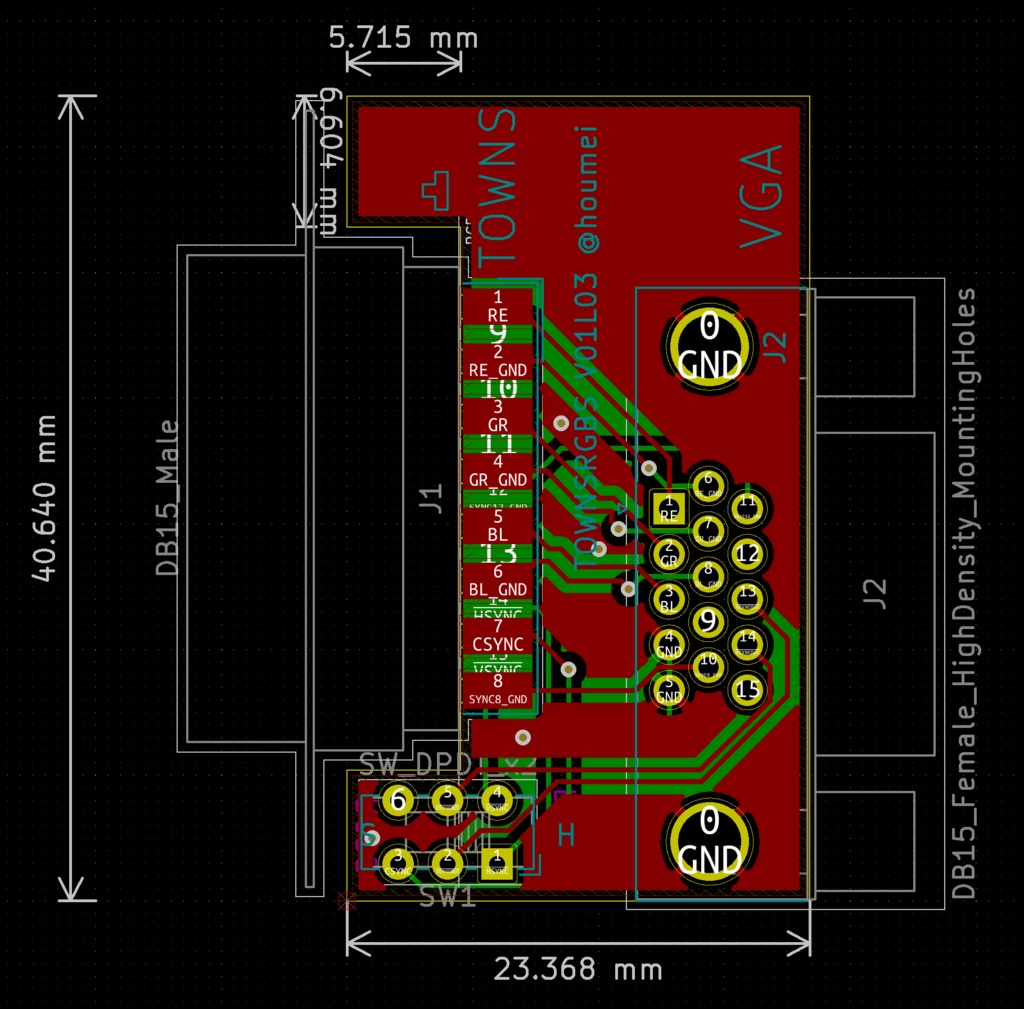 JAMMA VGA変換 スプリッター 分岐 分配 混合同期分離 回路