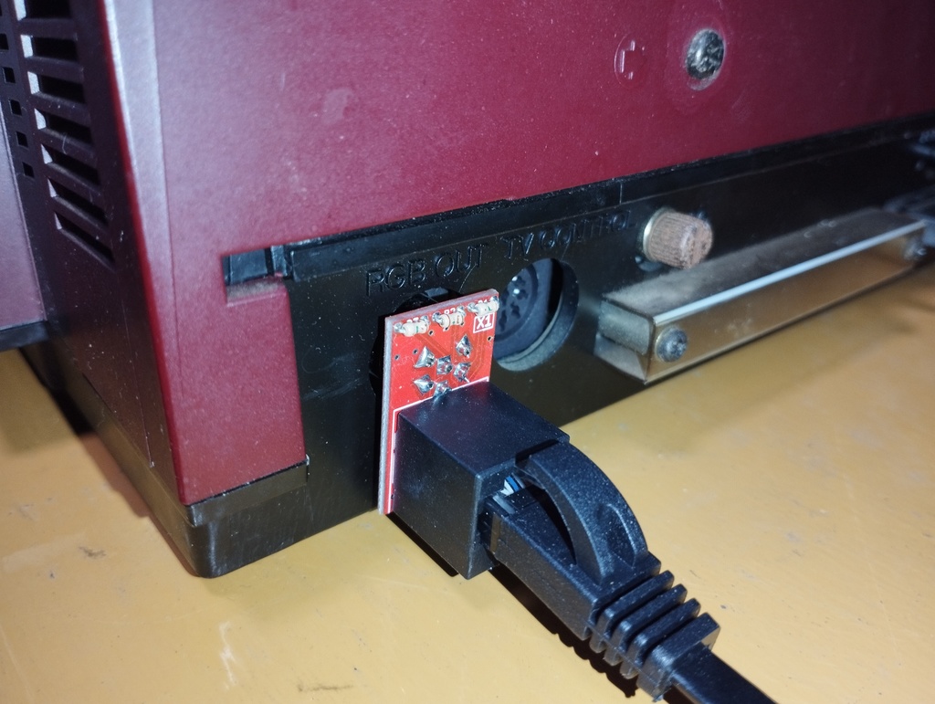 X1RJ45VD - SHARP X1用 RGB出力-RJ45変換アダプタ(縦向き)