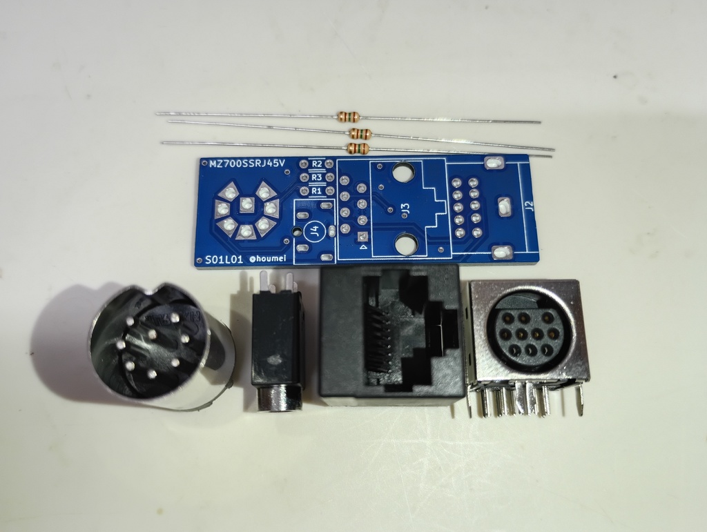 MZ700SSRJ45V MZ-700シリーズ用RJ45変換/セガサターンmDIN10P変換【キット】