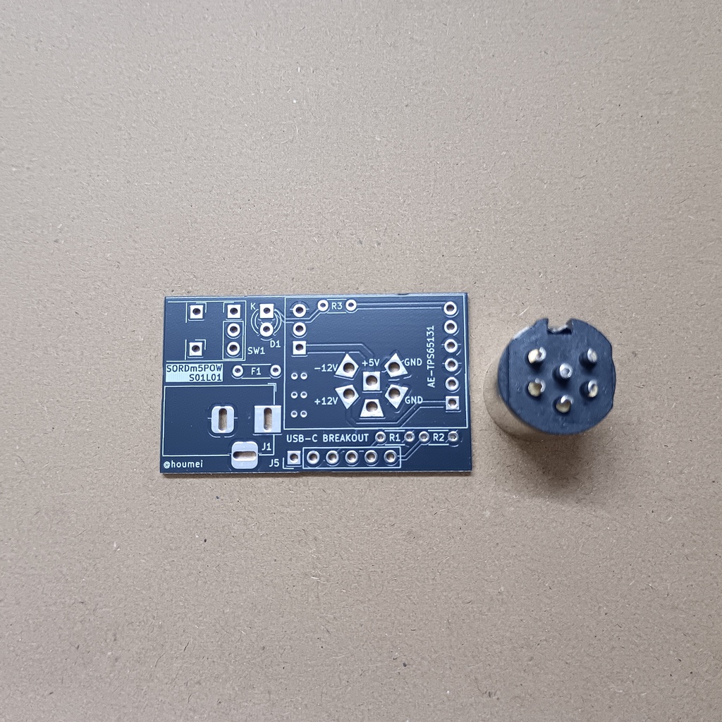 SORDm5POW S01L01 SORD m5用電源アダプタ試作基板