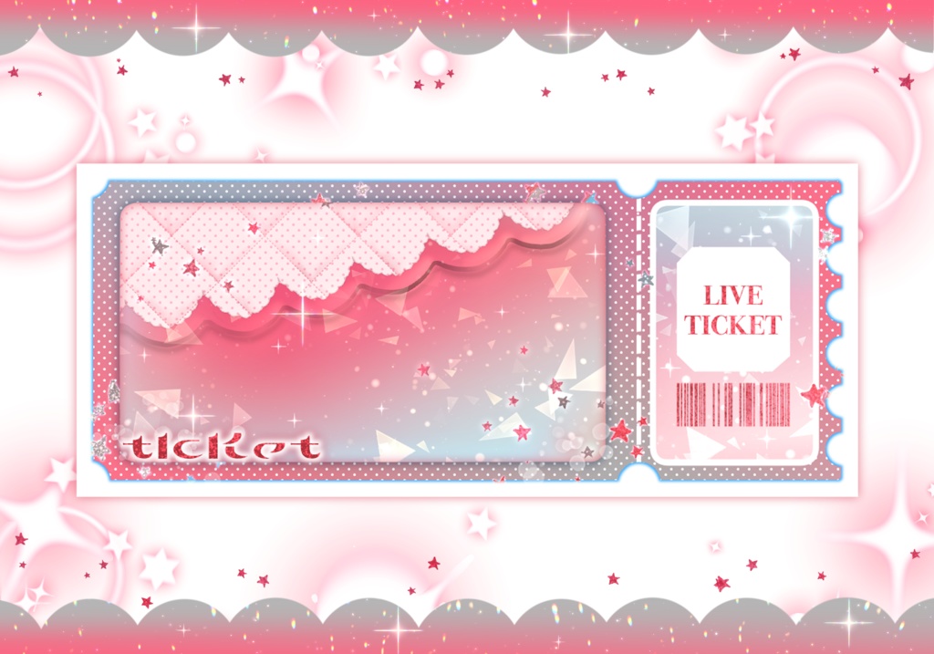 はさむだけ❕キラキラLIVEチケット風ネップリ素材