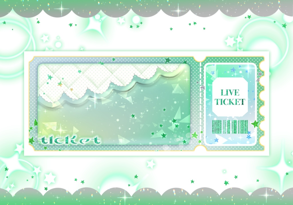 はさむだけ❕キラキラLIVEチケット風ネップリ素材