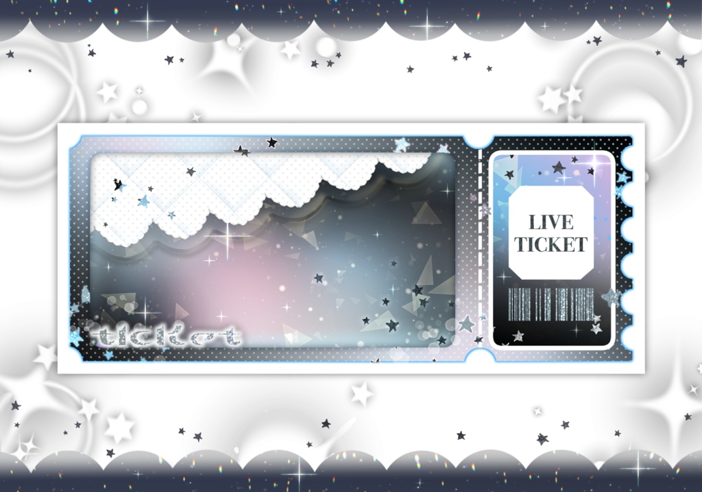 はさむだけ❕キラキラLIVEチケット風ネップリ素材