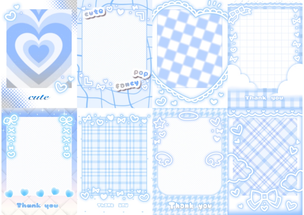 はさむだけ❕チェキ風ネップリ素材セット💗