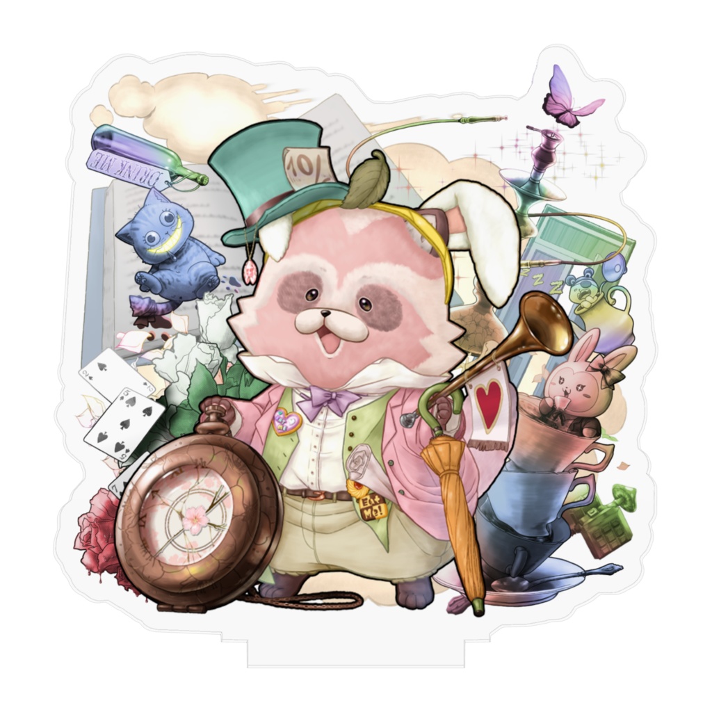 桜餅たぬアキ(帽子屋/アリス)・アクリルスタンド/CH500人登録記念