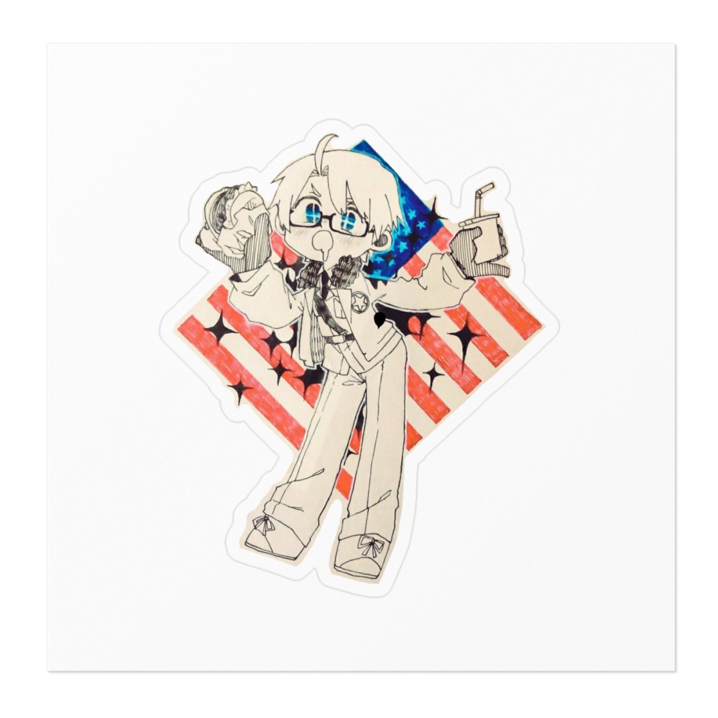 アメリカ君 ステッカー