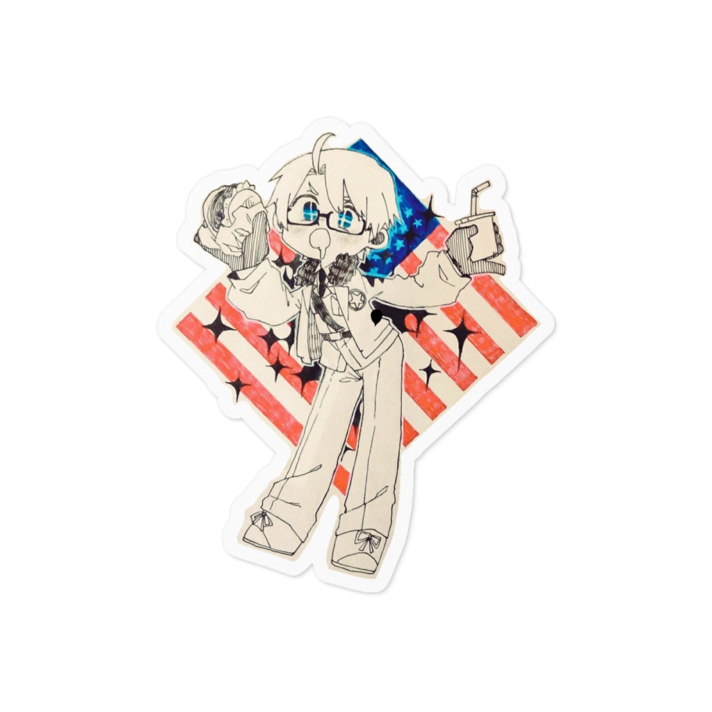 アメリカ君 ステッカー