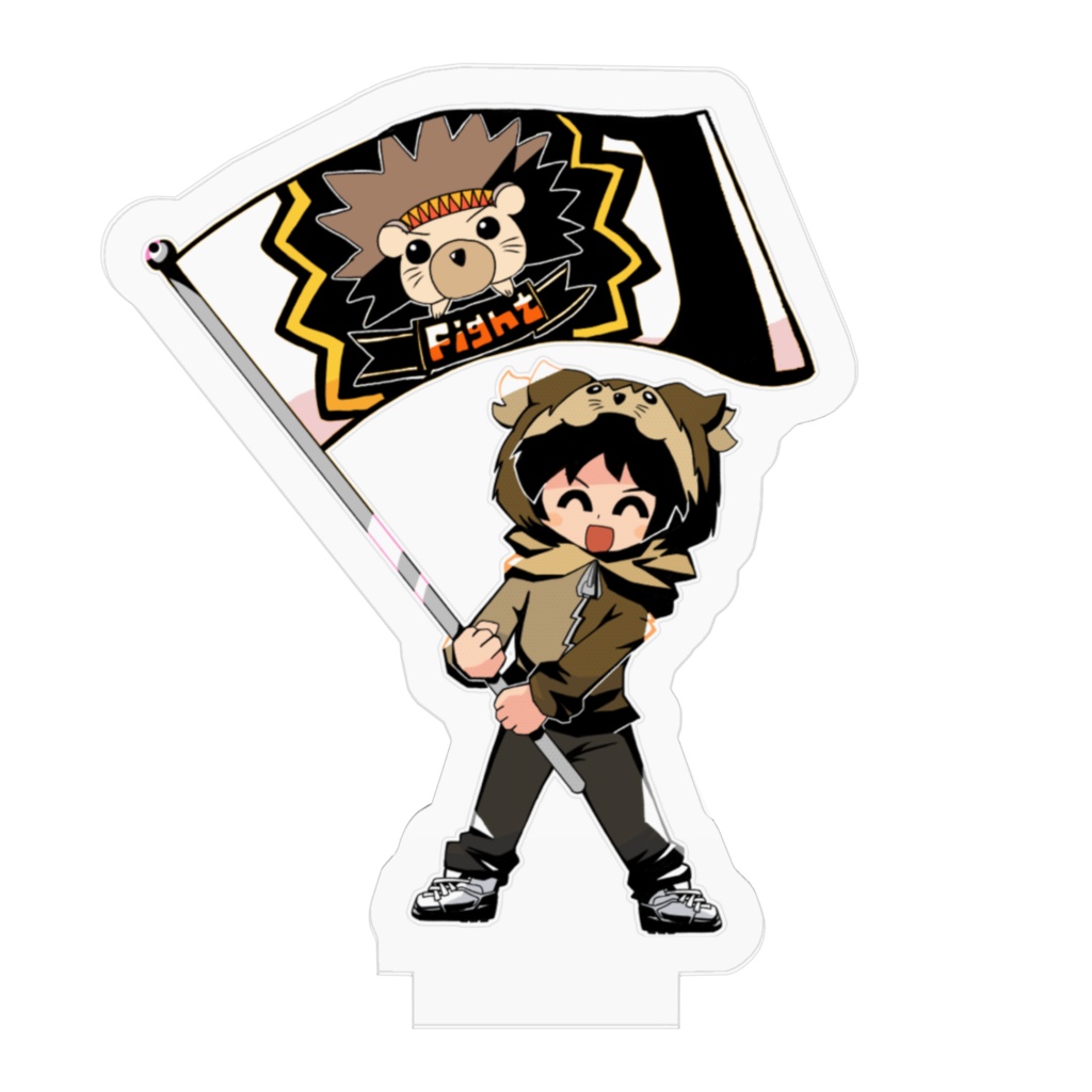 q_ruが全力ででかい旗を振って応援するアクリルスタンド(再販版)