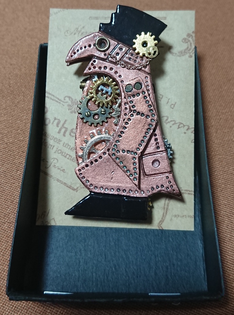 歯車ブローチ・Sペンギン