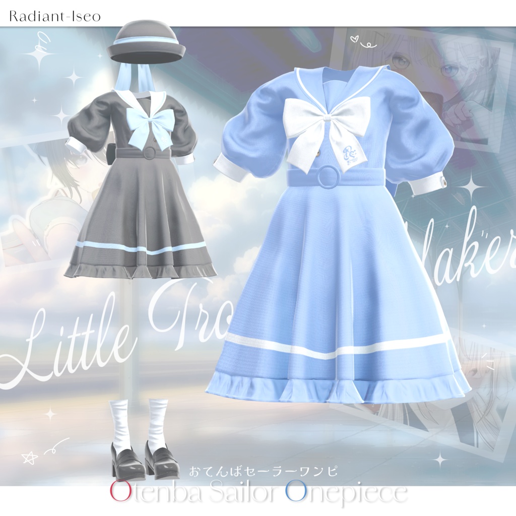 【🍞Otenba Sailor Onepiece🍞】おてんばセーラーワンピ 16アバター対応Radiant-iseo