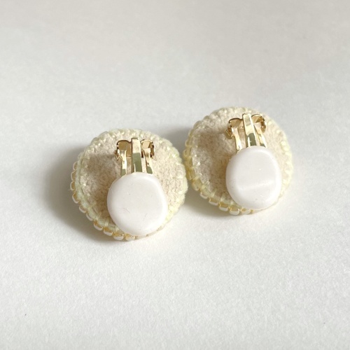 夏カラー☆パールイヤリング/クリームホワイト×ブルー