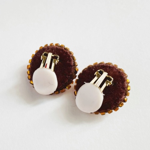 夏カラー☆パールイヤリング/ブラウン×レッドブルー