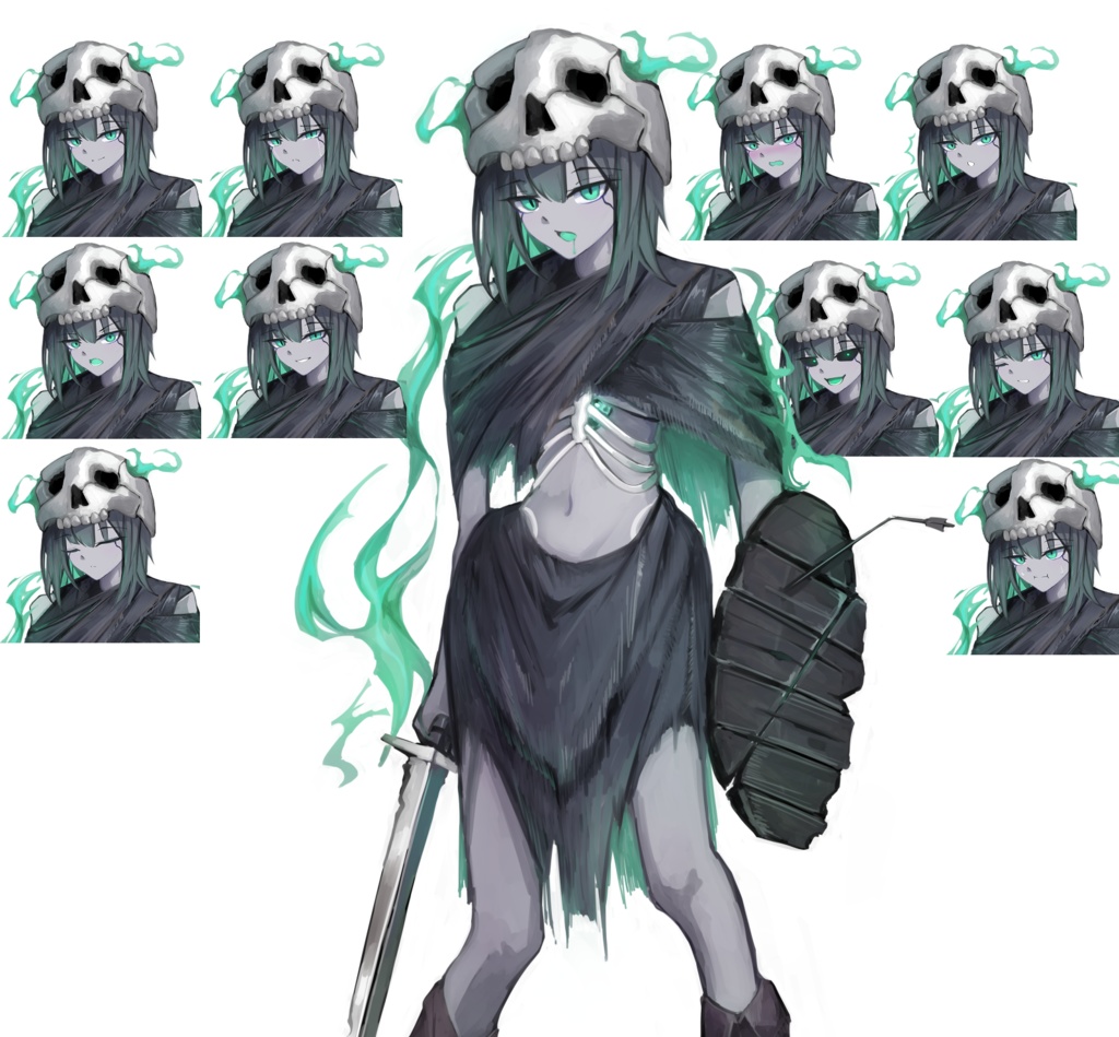 スケルトン娘 表情差分11種類