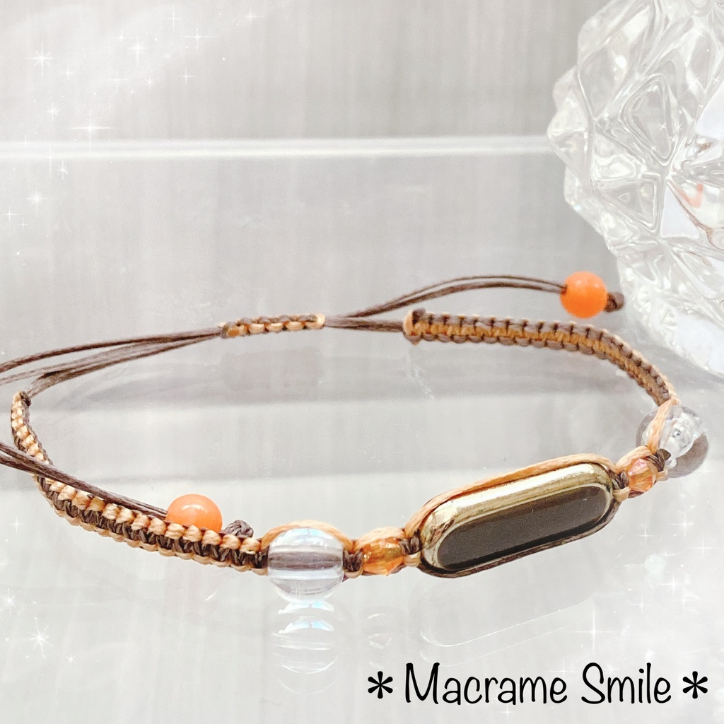 お菓子イメージ 水晶 ＊ ブレスレット マクラメ ミサンガ 天然石