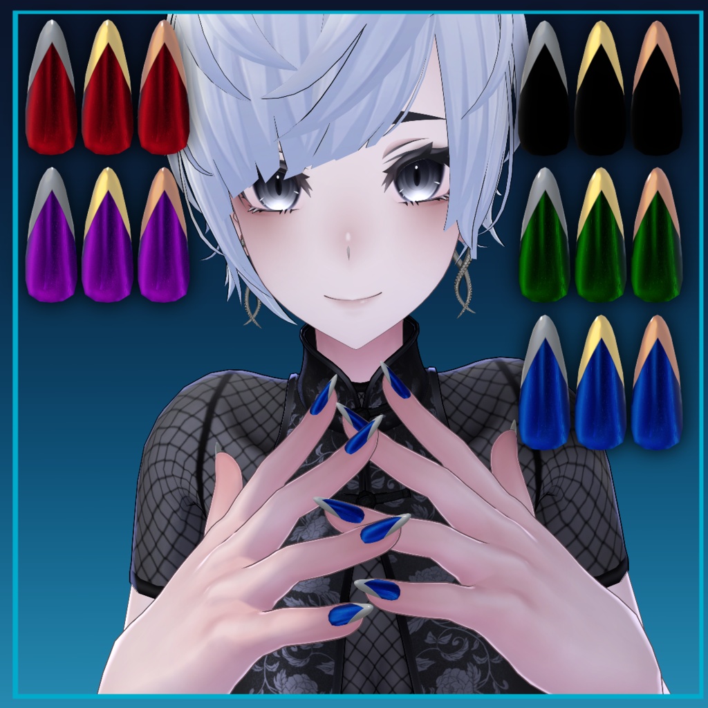 Sharpened French Tip Nails
