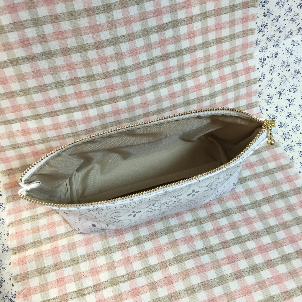 文鳥ブランコ文様 ポーチ 桜文鳥カラー