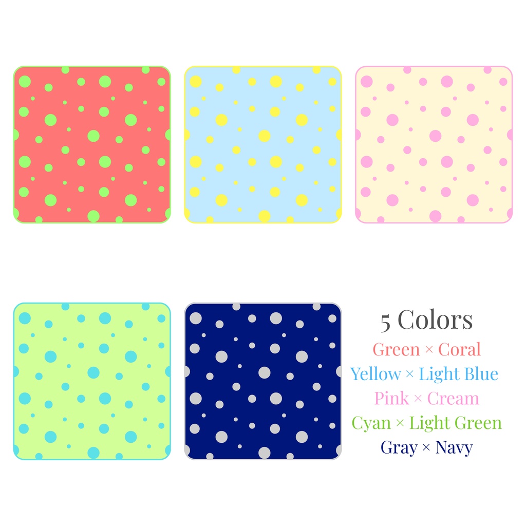 Dots|Mix Colors-1|Seamless Pattern(PNG 5枚)