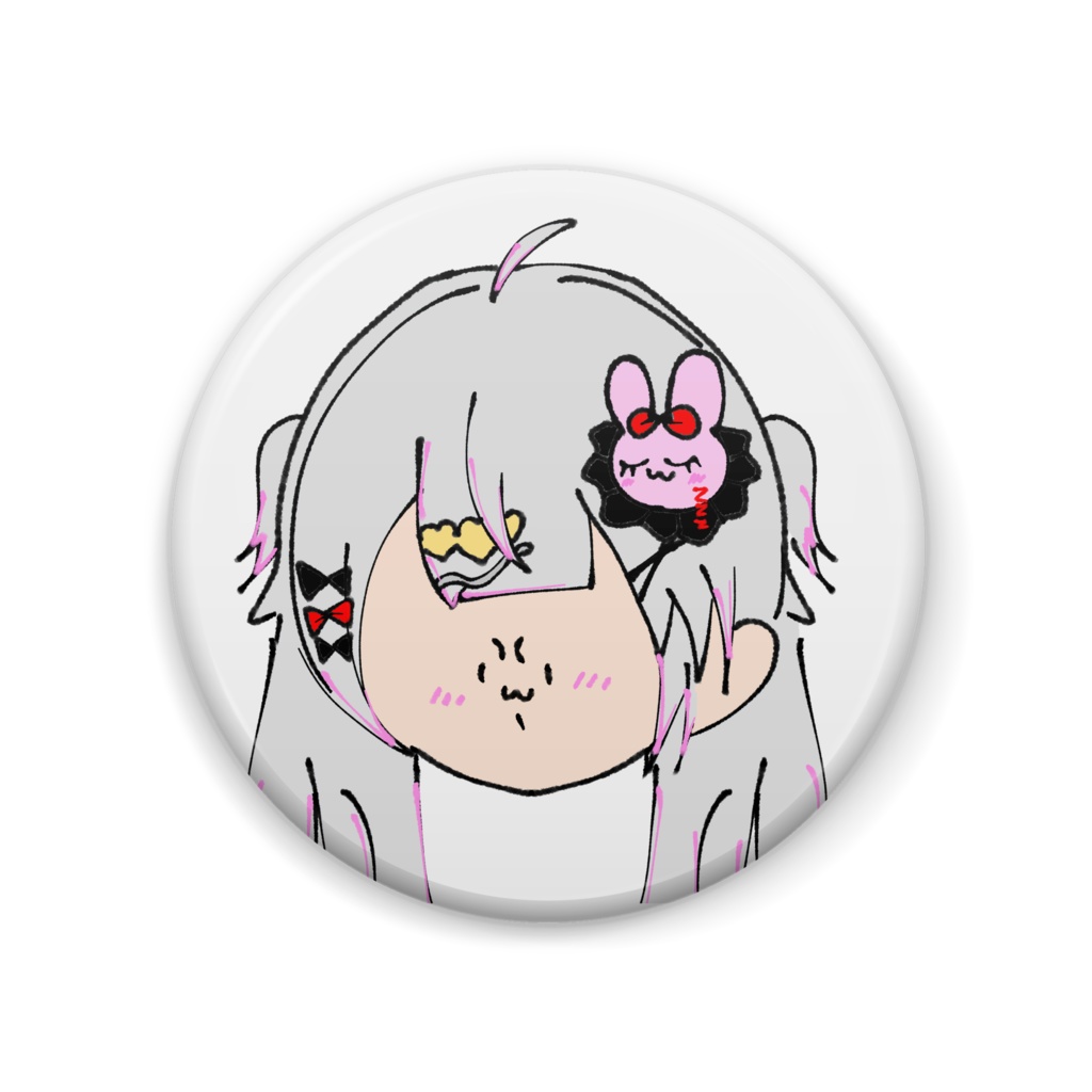 くわ顔缶バッジ