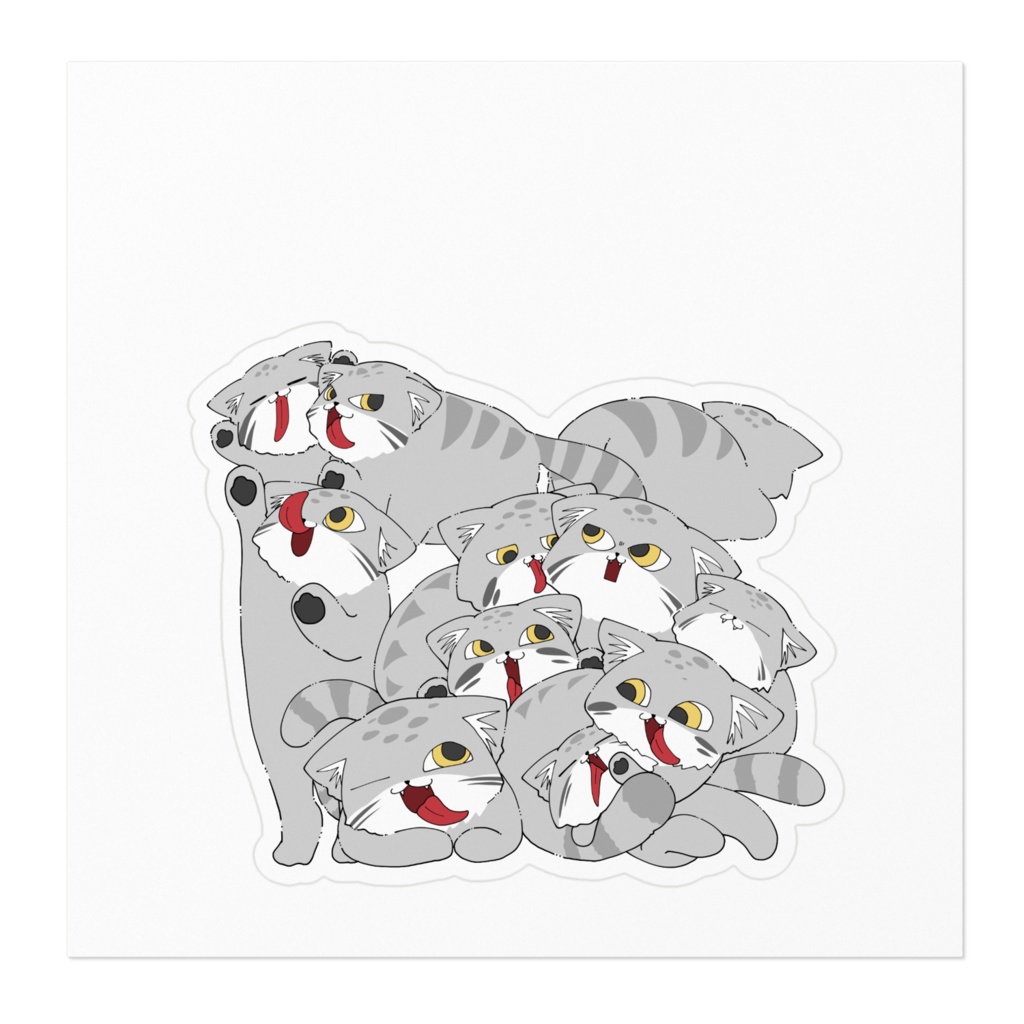 ハチワレマヌルがいっぱいステッカー