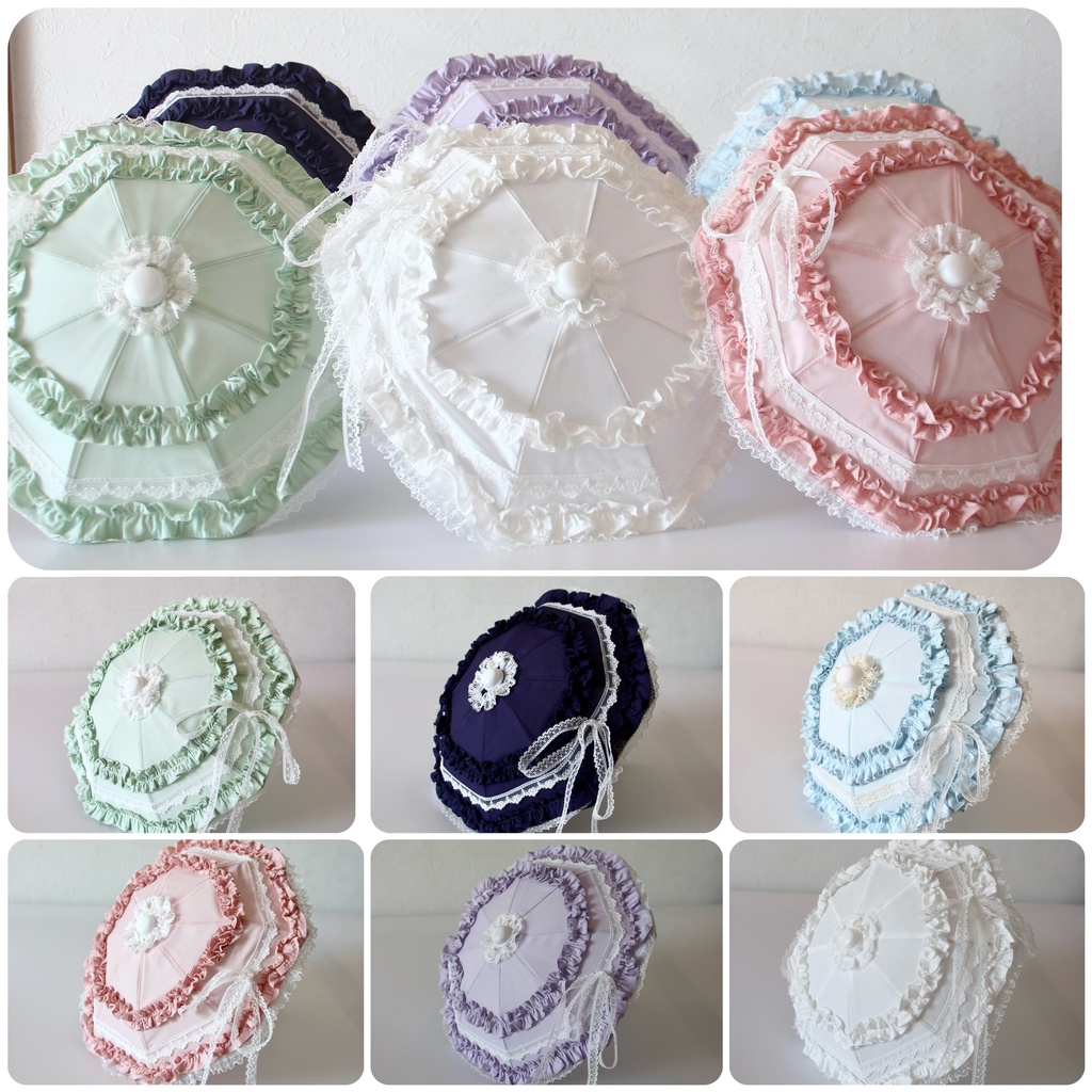 【受注予約】 ひだまりのフリル日傘 ドール用の日傘【1/3・1/4サイズ】