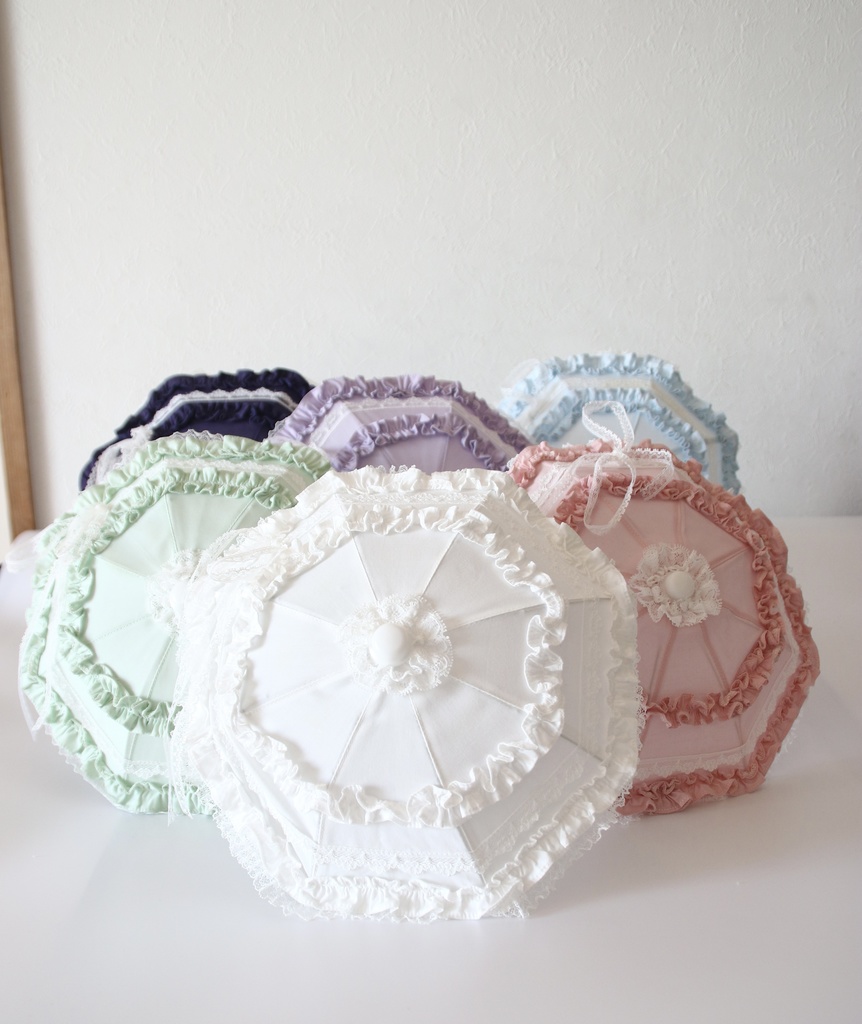 【受注予約】 ひだまりのフリル日傘 ドール用の日傘【1/3・1/4サイズ】