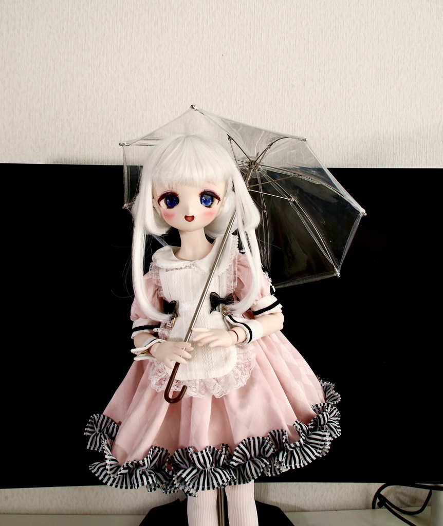 ひかりのクリア日傘 ドール用の日傘【1/4サイズ】