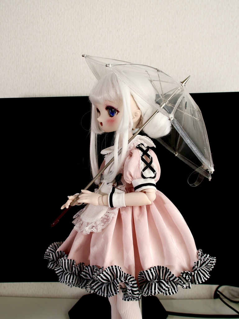 ひかりのクリア日傘 ドール用の日傘【1/4サイズ】