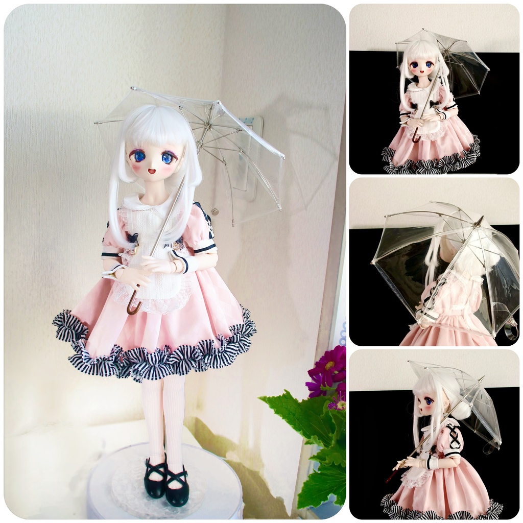 ひかりのクリア日傘 ドール用の日傘【1/4サイズ】