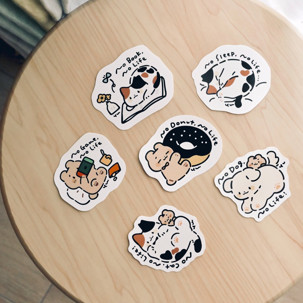 ねこ / いぬ 巾着&ステッカー