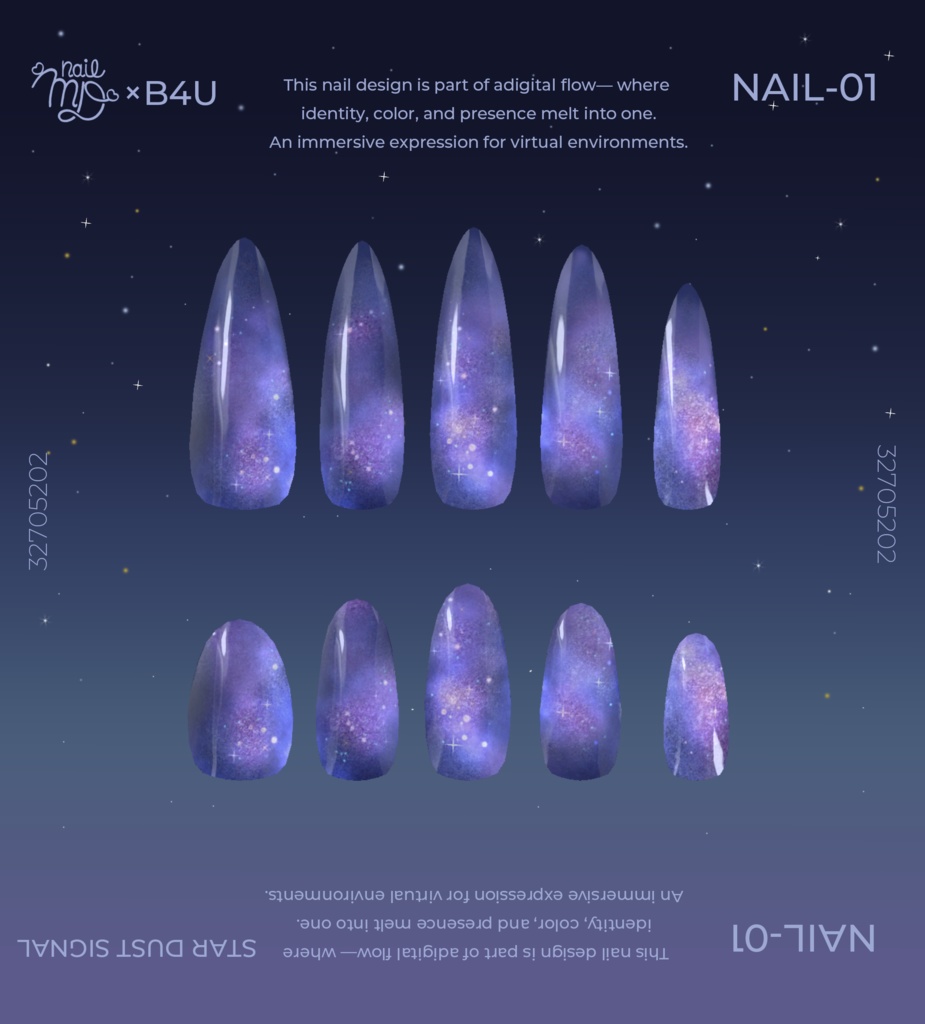 【５アバター対応】🌌VIOLET NEBULA NAILS🌌【MDollnail対応】