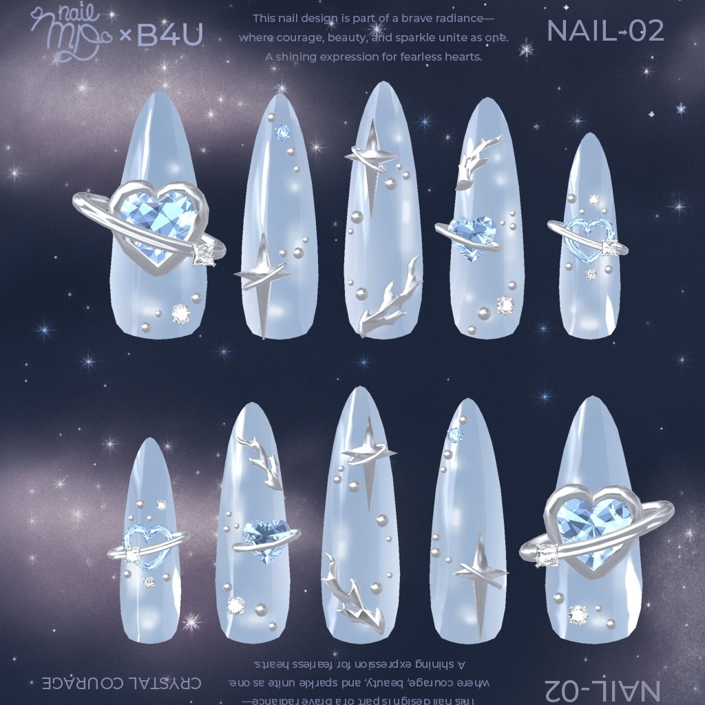 【5アバター対応】💖BRAVE HEART NAILS💖【MDollnail対応】