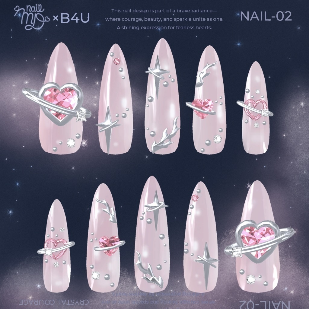 【5アバター対応】💖BRAVE HEART NAILS💖【MDollnail対応】