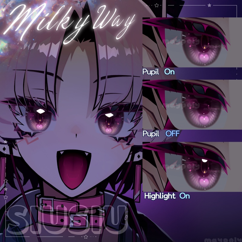 【SIUSIU追加】【30アバター】🌠𝑴𝒊𝒍𝒌𝒚 𝒘𝒂𝒚 Dazzling Eye Texture