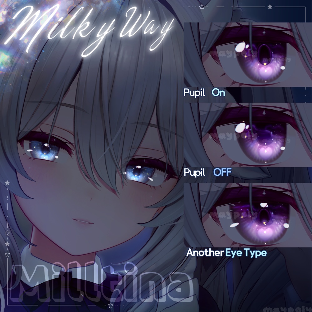 【クマリ追加】【17アバター】🌠𝑴𝒊𝒍𝒌𝒚 𝒘𝒂𝒚 Dazzling Eye Texture
