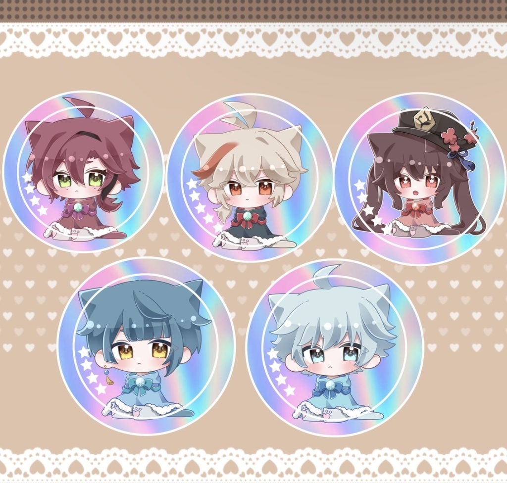 【在庫処分価格】原神 ねこみみ 缶バッジ