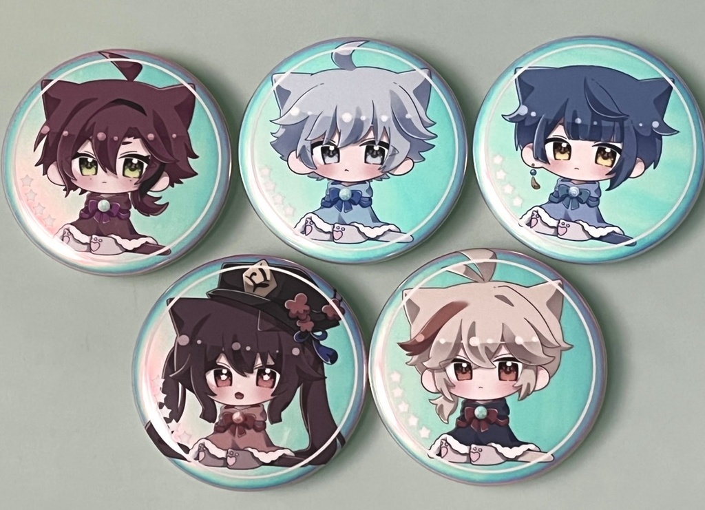 【在庫処分価格】原神 ねこみみ 缶バッジ