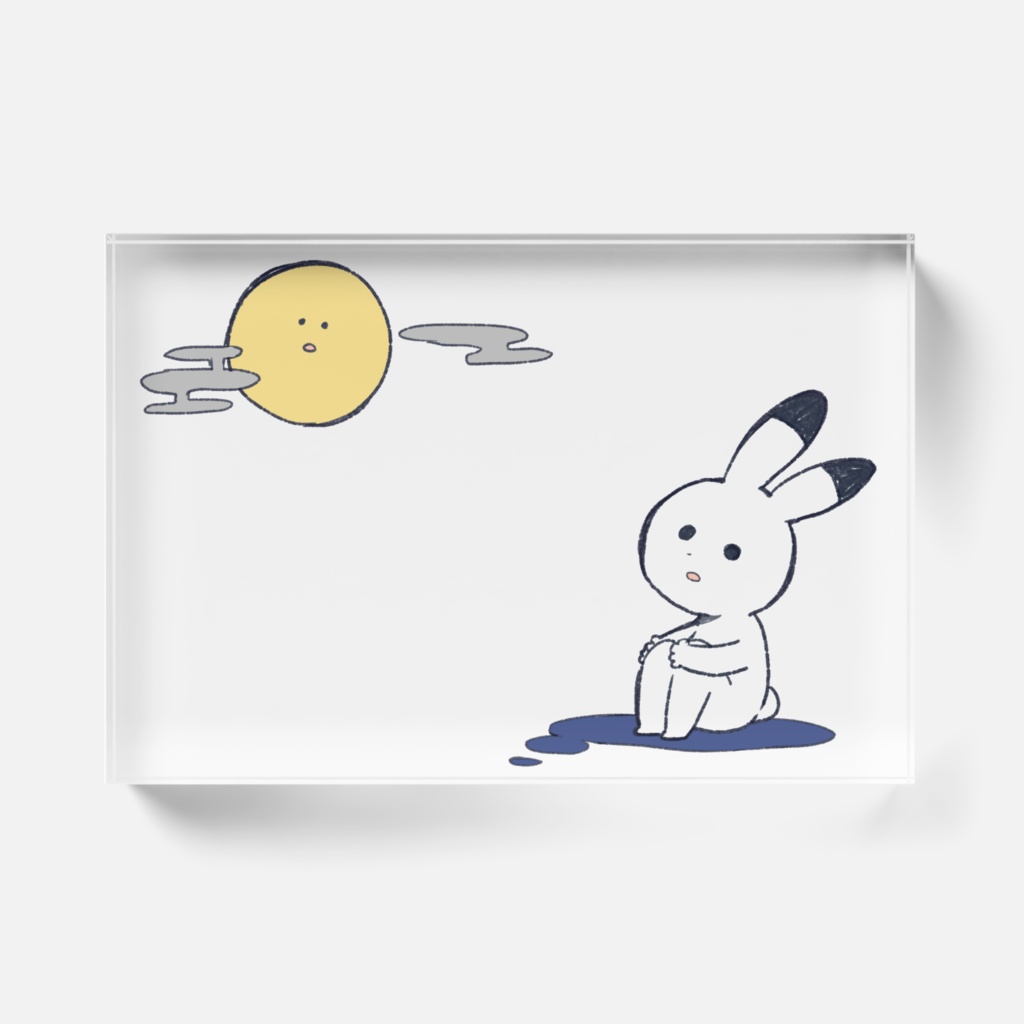 虚無顔うさぎ お月見アクリルブロック