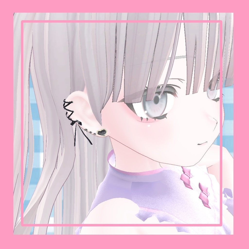 🗝️9アバター対応🎀編み上げイヤカフ&ピアス🗝️