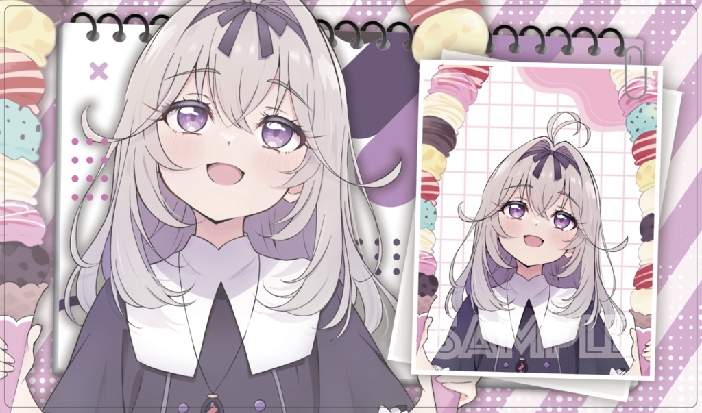 「エアコミ1」【プレイマット】るるか（🍦ダブルアイスタワー🍦）