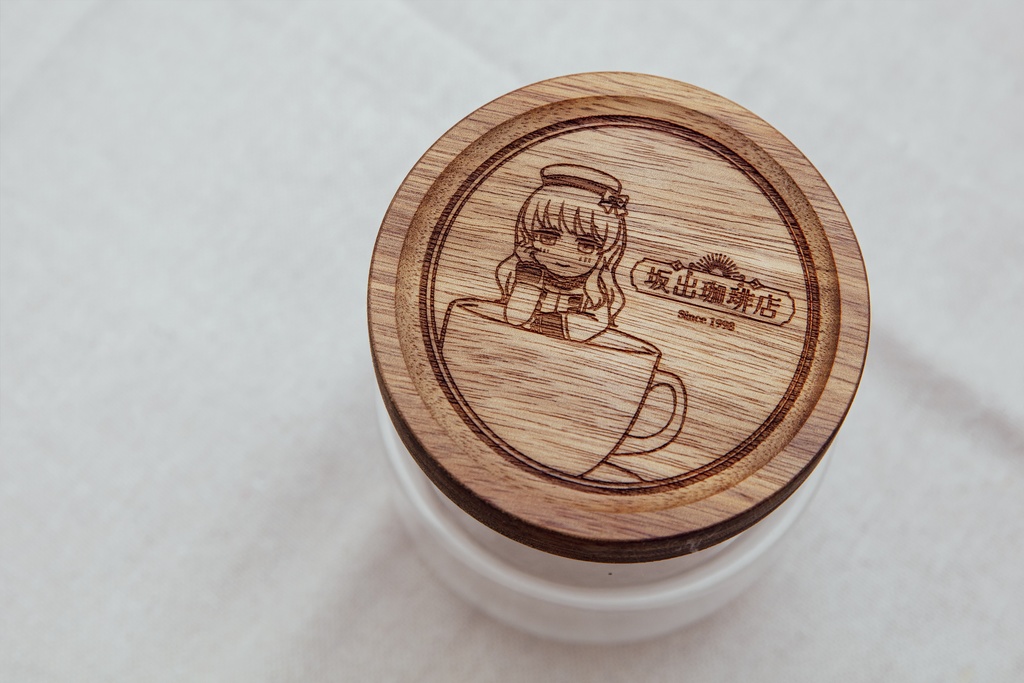 ★木蓋ガラスキャニスター(アカシア)