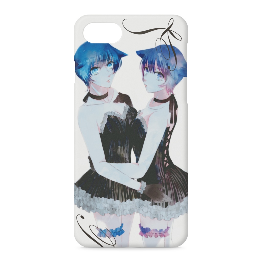 黒いヴィスチェと双子 iPhoneケース