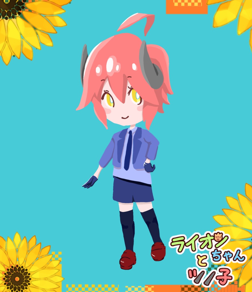 ツノ子さんアクキー(主線なしVer.)