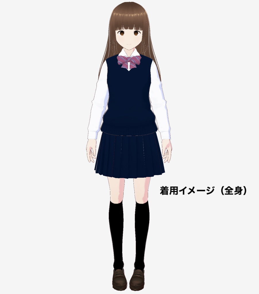 【無料】VRoid Studio用カスタムアイテム「黒ハイソックス」