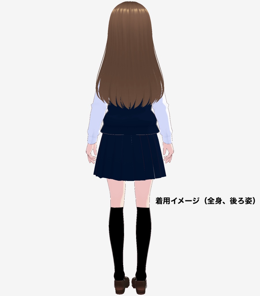 【無料】VRoid Studio用カスタムアイテム「黒ハイソックス」